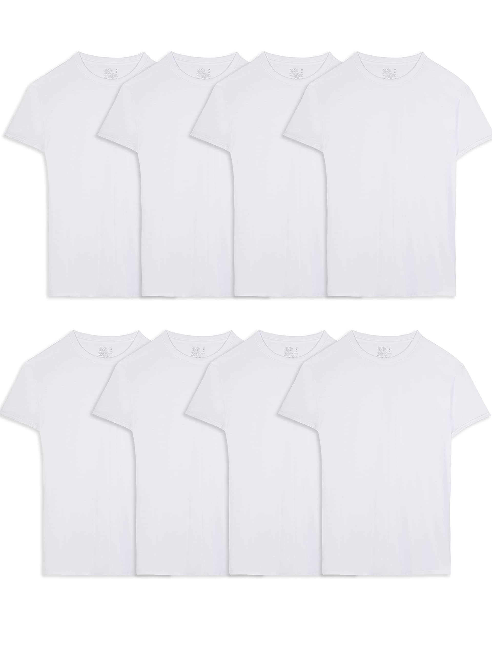 Fruit of The Loom Men's Crew Tee Undershirts, Moisture Wicking & Tag Free, Also Available in Big & Tall
