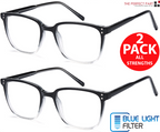 2 PK Unisex Blue Light Blocking Reading Glasses Computer Readers For