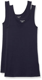 Amazon Essentials Women's Slim-Fit Ribbed Scoop Neck Tank Tops, Pack of 2