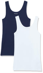 Amazon Essentials Women's Slim-Fit Ribbed Scoop Neck Tank Tops, Pack of 2