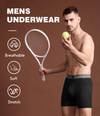 BAMBOO COOL Ultra Soft & breathable Mens Underwear Boxer Briefs Pack | Natural Bamboo Fabric‌,No Ride Up,Softer&Cooler than Cotton,Lightweight&breathable,Daily Wear,Outdoor