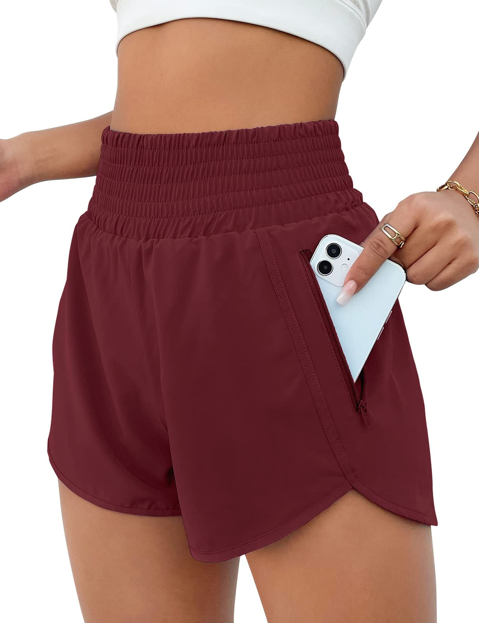 BMJL 2.5" Athletic Shorts for Women Comfy High Waisted Short with Pocket