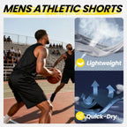 BALENNZ Mens Athletic Shorts with Pockets Quick Dry Workout Shorts Men | Basketball Gym Running Fitness Shorts with Elastic Waistband, Daily Casual Sports Activewear, Soft Lightweight Breathable