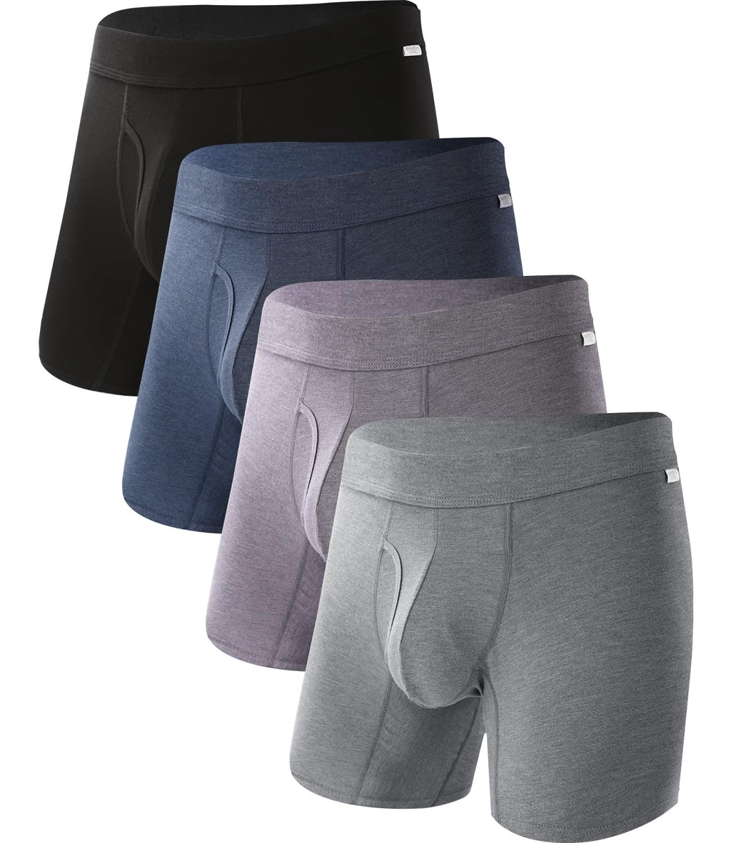 BAMBOO COOL Ultra Soft & breathable Mens Underwear Boxer Briefs Pack | Natural Bamboo Fabric‌,No Ride Up,Softer&Cooler than Cotton,Lightweight&breathable,Daily Wear,Outdoor