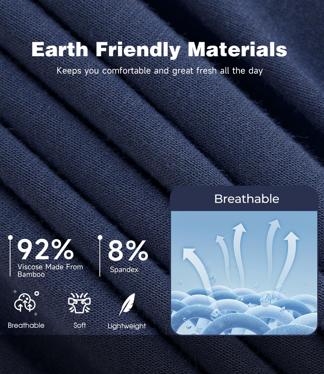 BAMBOO COOL Ultra Soft & breathable Mens Underwear Boxer Briefs Pack | Natural Bamboo Fabric‌,No Ride Up,Softer&Cooler than Cotton,Lightweight&breathable,Daily Wear,Outdoor