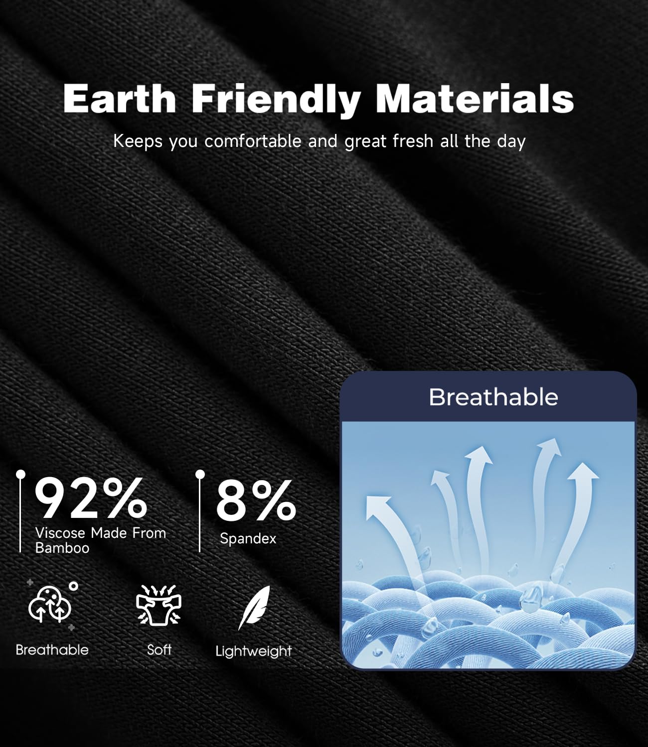 BAMBOO COOL Ultra Soft & breathable Mens Underwear Boxer Briefs Pack | Natural Bamboo Fabric‌,No Ride Up,Softer&Cooler than Cotton,Lightweight&breathable,Daily Wear,Outdoor