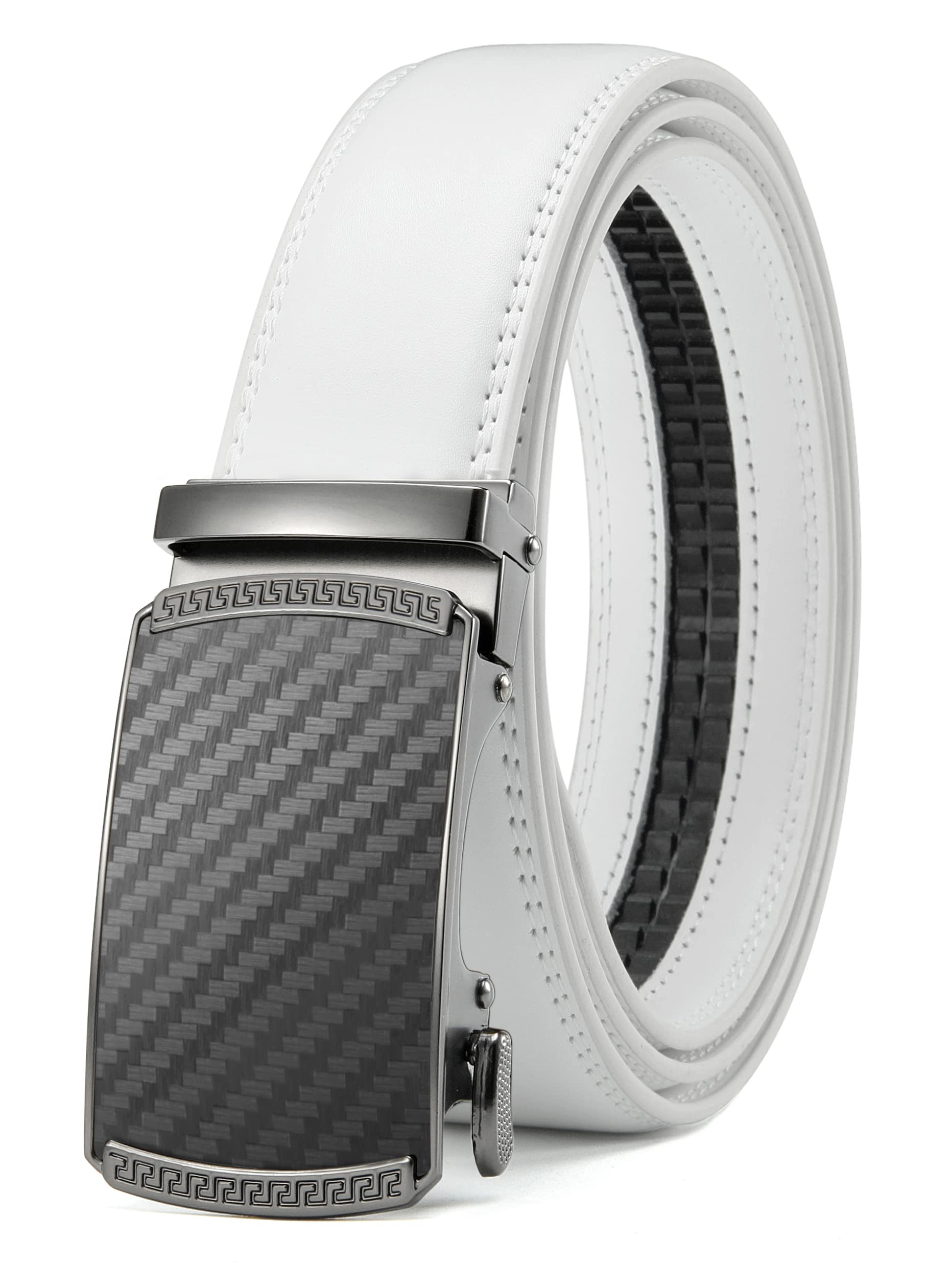 CHAOREN Men's Leather Ratchet Belt - Customizable Fit (35mm) | Smooth Sliding, Precise Micro‑Adjust, Trim to Fit, Dress & Casual Wear, Gift Box