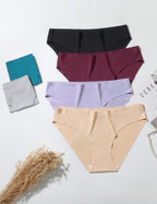 Caterlove Women's Seamless Underwear No Show Bikini Panties 6 Pack | Invisible Breathable Comfortable Briefs, Soft Stretchy Silky Touch Fabric, Low Rise Hipster for Gym Work Daily