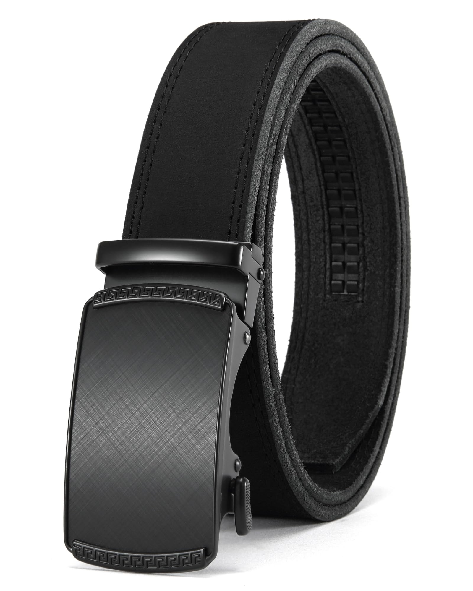 CHAOREN Men's Leather Ratchet Belt - Customizable Fit (35mm) | Smooth Sliding, Precise Micro‑Adjust, Trim to Fit, Dress & Casual Wear, Gift Box
