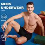 BAMBOO COOL Ultra Soft & breathable Mens Underwear Boxer Briefs Pack | Natural Bamboo Fabric‌,No Ride Up,Softer&Cooler than Cotton,Lightweight&breathable,Daily Wear,Outdoor