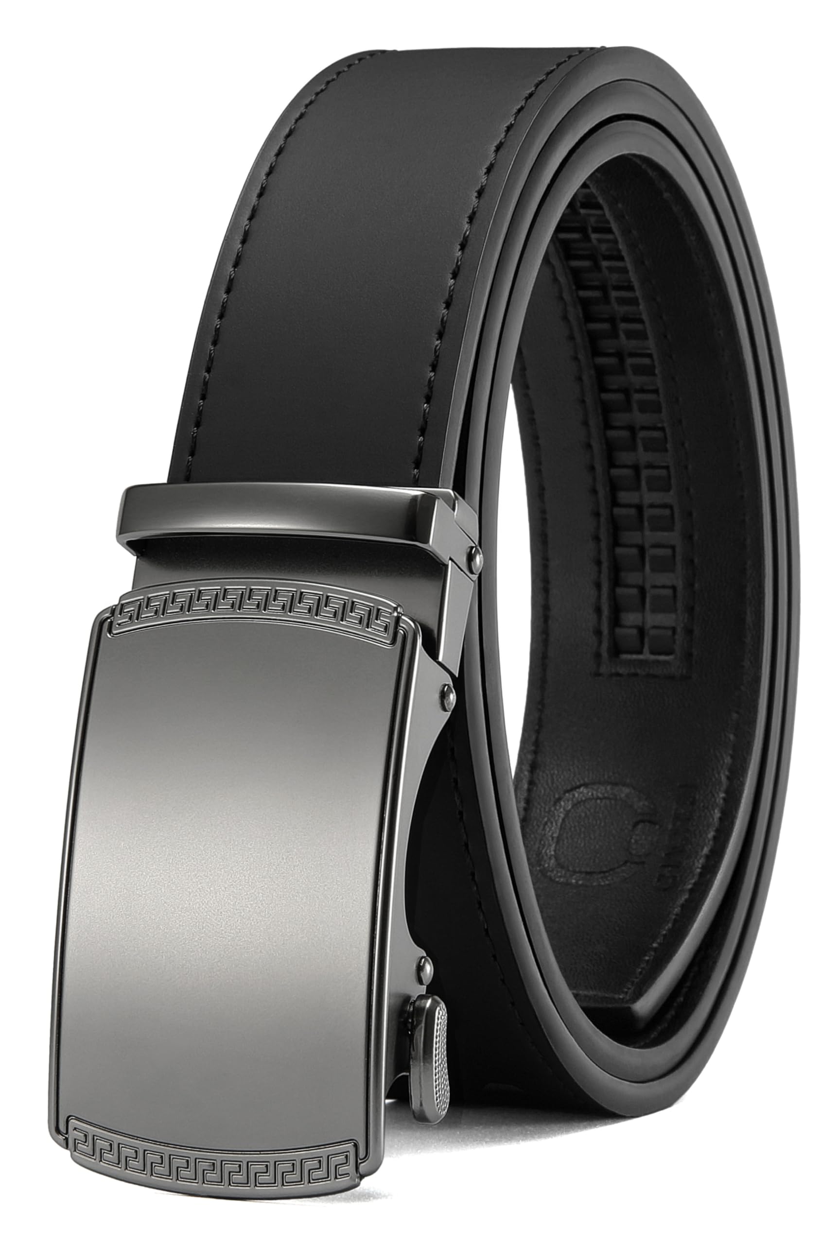 CHAOREN Men's Leather Ratchet Belt - Customizable Fit (35mm) | Smooth Sliding, Precise Micro‑Adjust, Trim to Fit, Dress & Casual Wear, Gift Box