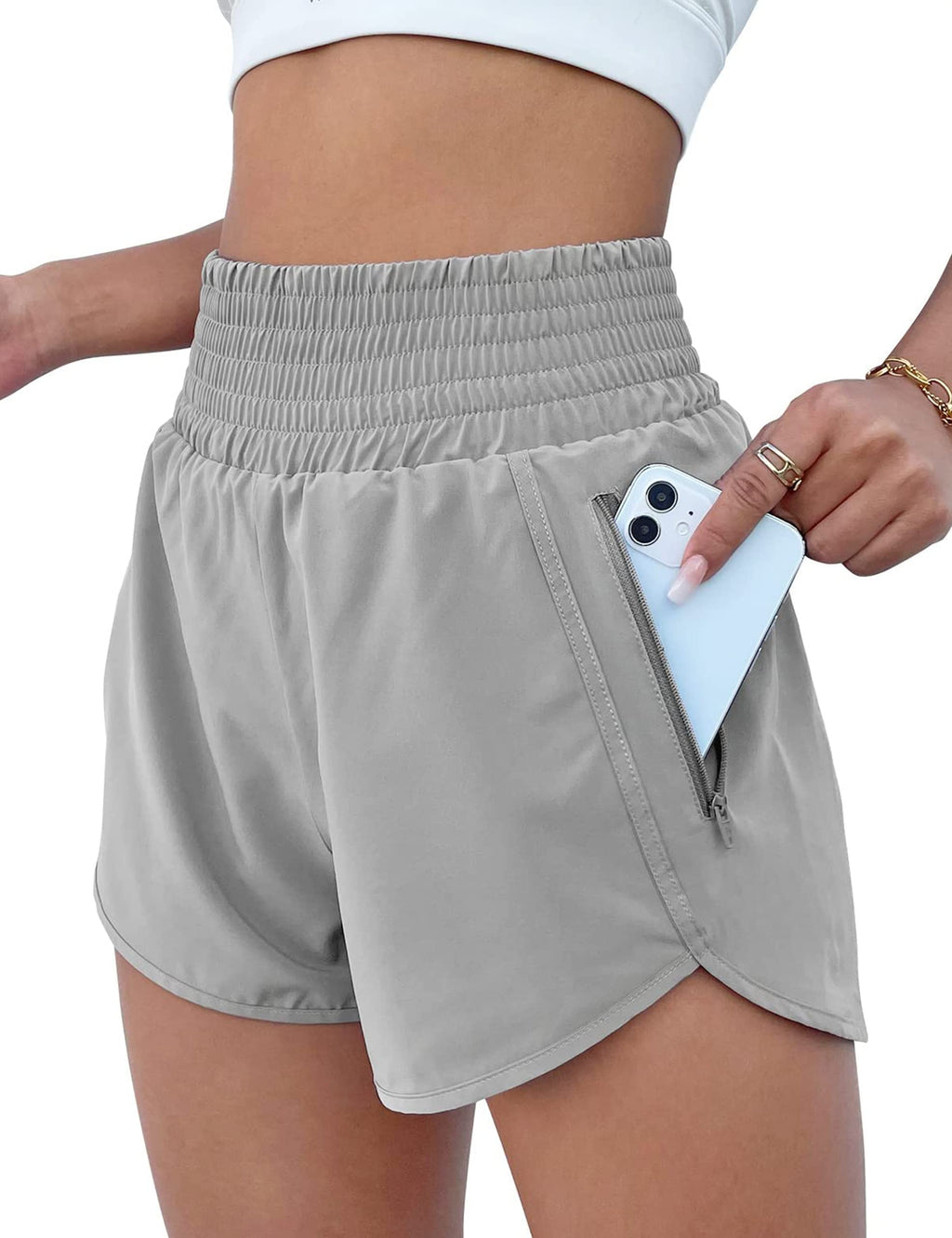BMJL 2.5" Athletic Shorts for Women Comfy High Waisted Short with Pocket