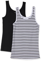 Amazon Essentials Women's Slim-Fit Ribbed Scoop Neck Tank Tops, Pack of 2