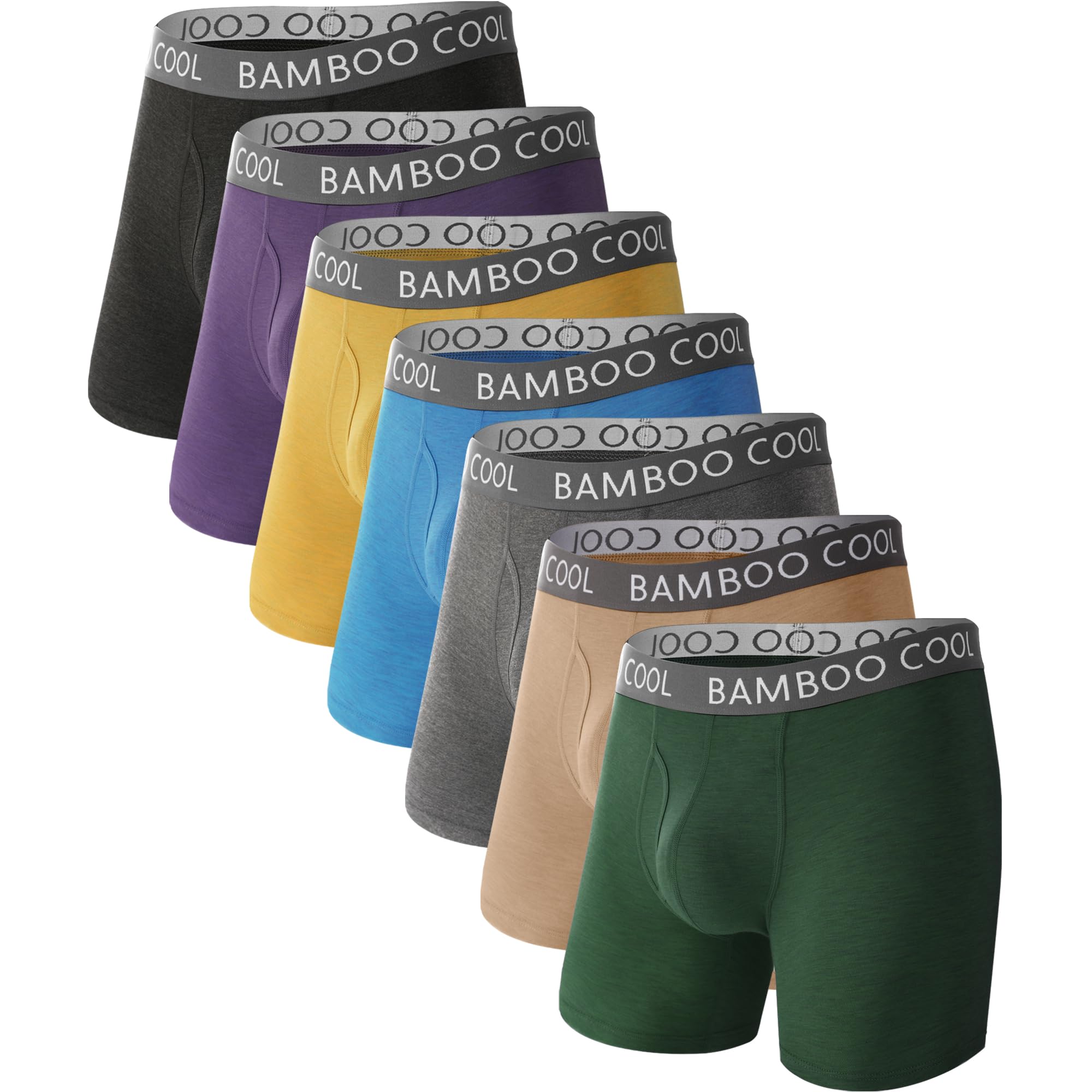 BAMBOO COOL Ultra Soft & breathable Mens Underwear Boxer Briefs Pack | Natural Bamboo Fabric‌,No Ride Up,Softer&Cooler than Cotton,Lightweight&breathable,Daily Wear,Outdoor