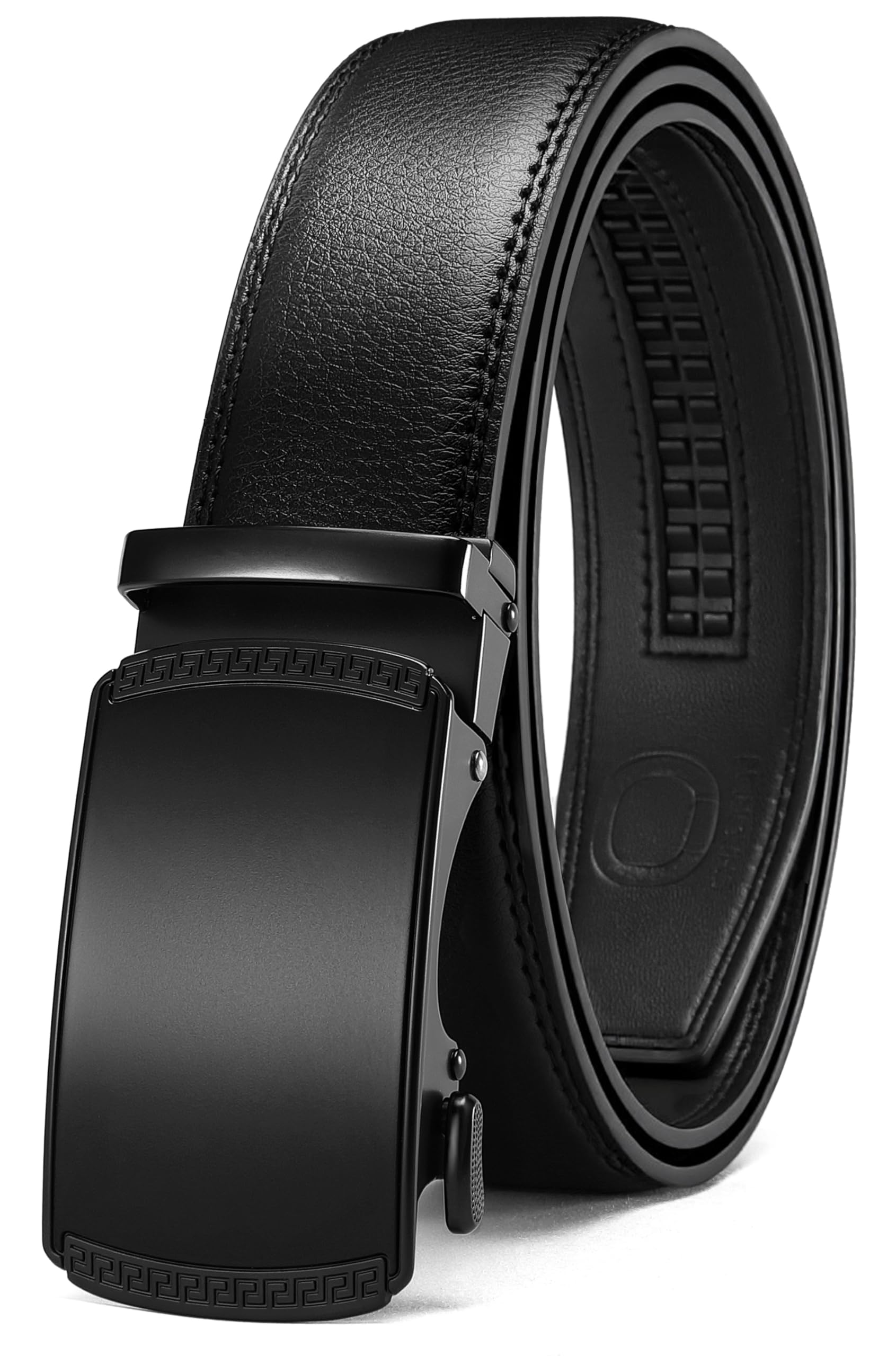 CHAOREN Men's Leather Ratchet Belt - Customizable Fit (35mm) | Smooth Sliding, Precise Micro‑Adjust, Trim to Fit, Dress & Casual Wear, Gift Box