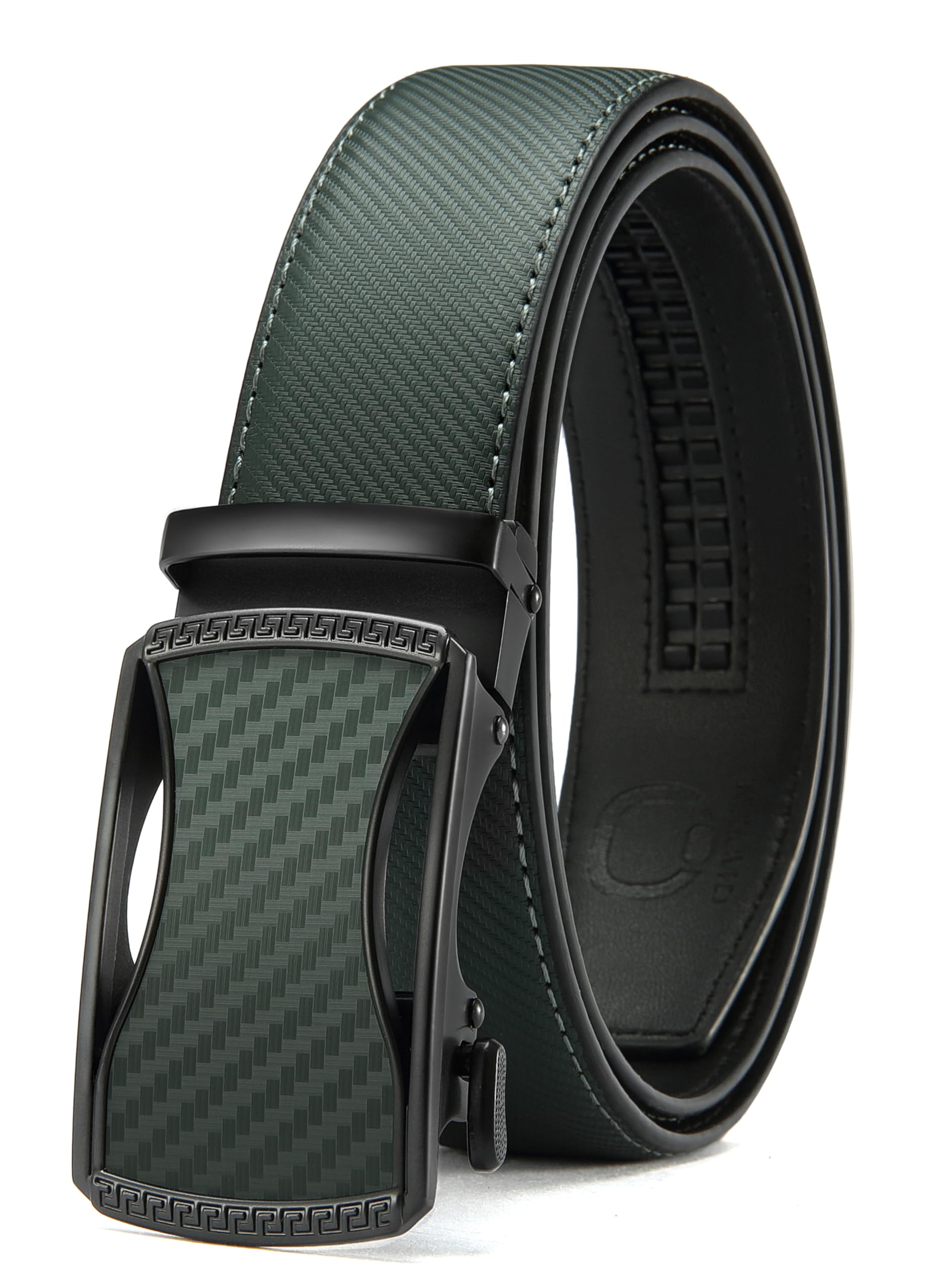 CHAOREN Men's Leather Ratchet Belt - Customizable Fit (35mm) | Smooth Sliding, Precise Micro‑Adjust, Trim to Fit, Dress & Casual Wear, Gift Box
