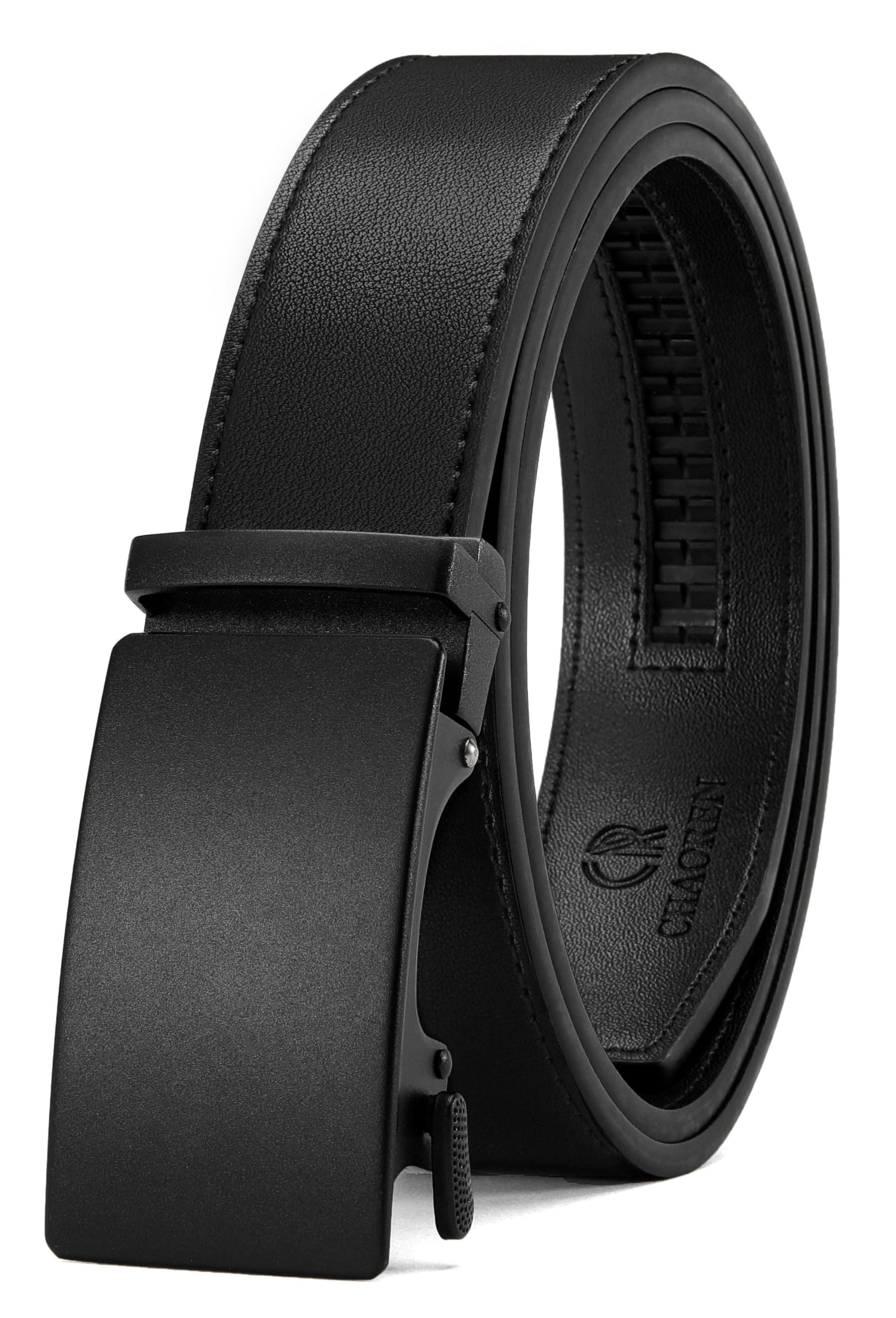 CHAOREN Men's Leather Ratchet Belt - Customizable Fit (35mm) | Smooth Sliding, Precise Micro‑Adjust, Trim to Fit, Dress & Casual Wear, Gift Box