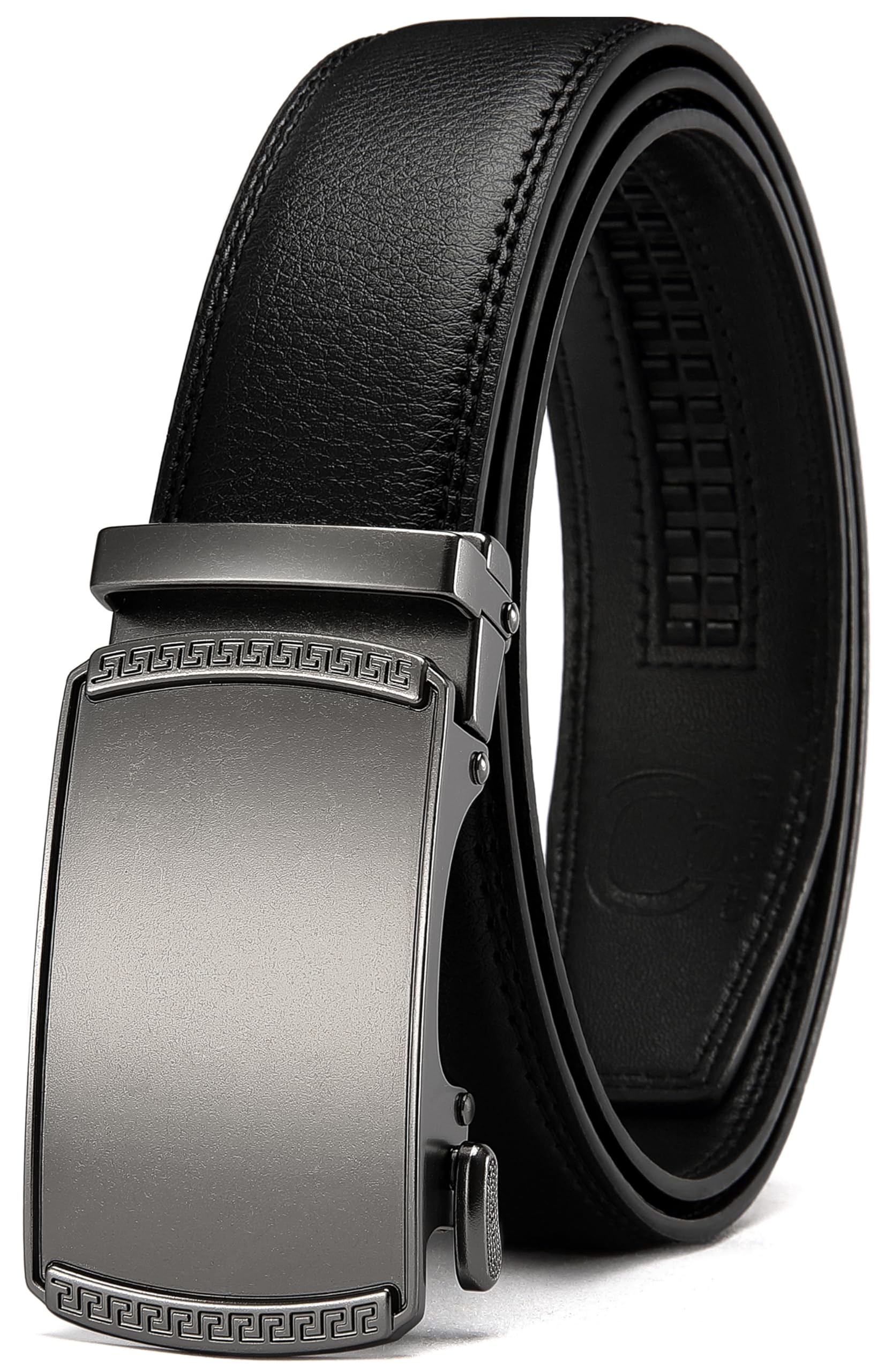 CHAOREN Men's Leather Ratchet Belt - Customizable Fit (35mm) | Smooth Sliding, Precise Micro‑Adjust, Trim to Fit, Dress & Casual Wear, Gift Box