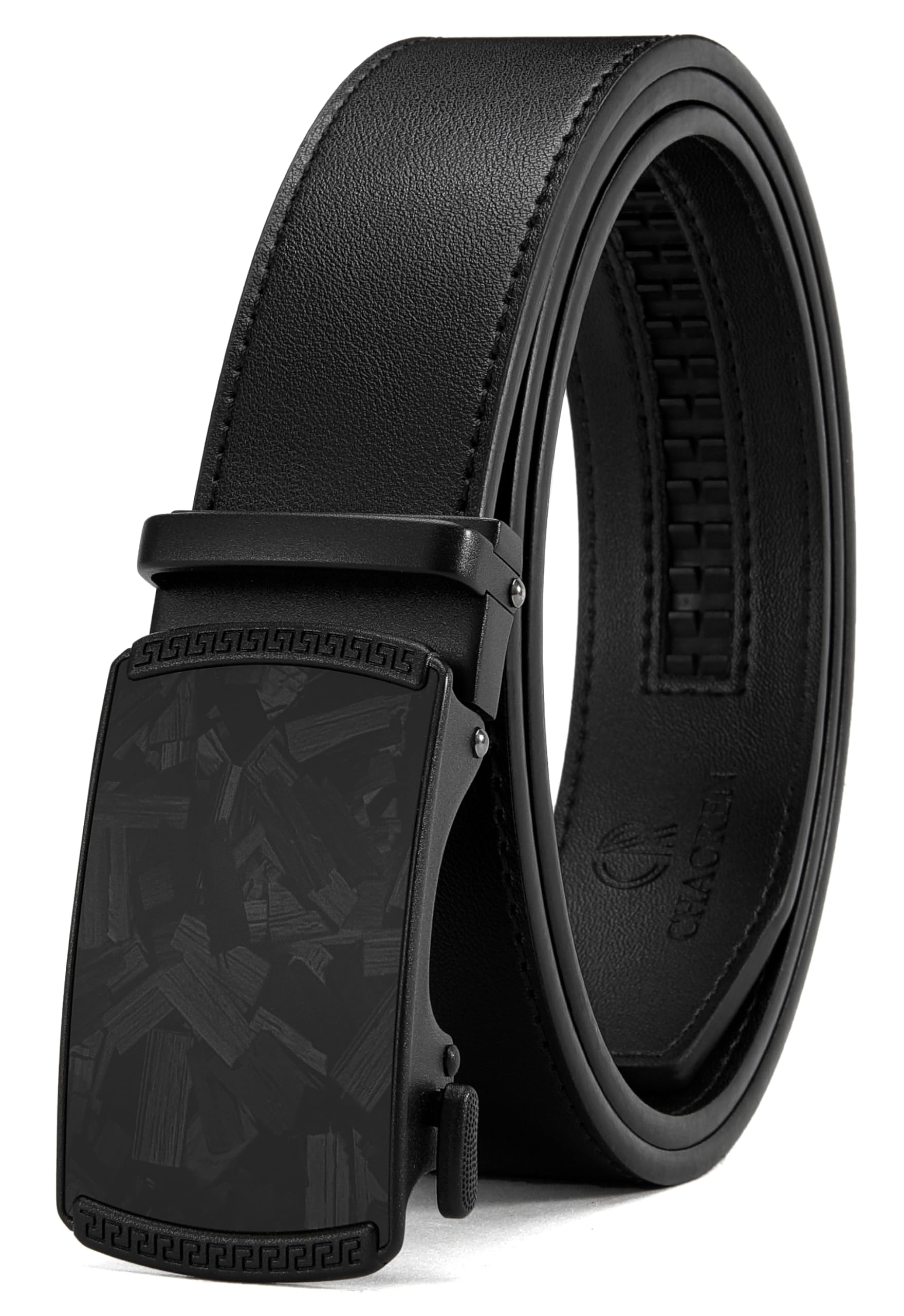 CHAOREN Men's Leather Ratchet Belt - Customizable Fit (35mm) | Smooth Sliding, Precise Micro‑Adjust, Trim to Fit, Dress & Casual Wear, Gift Box