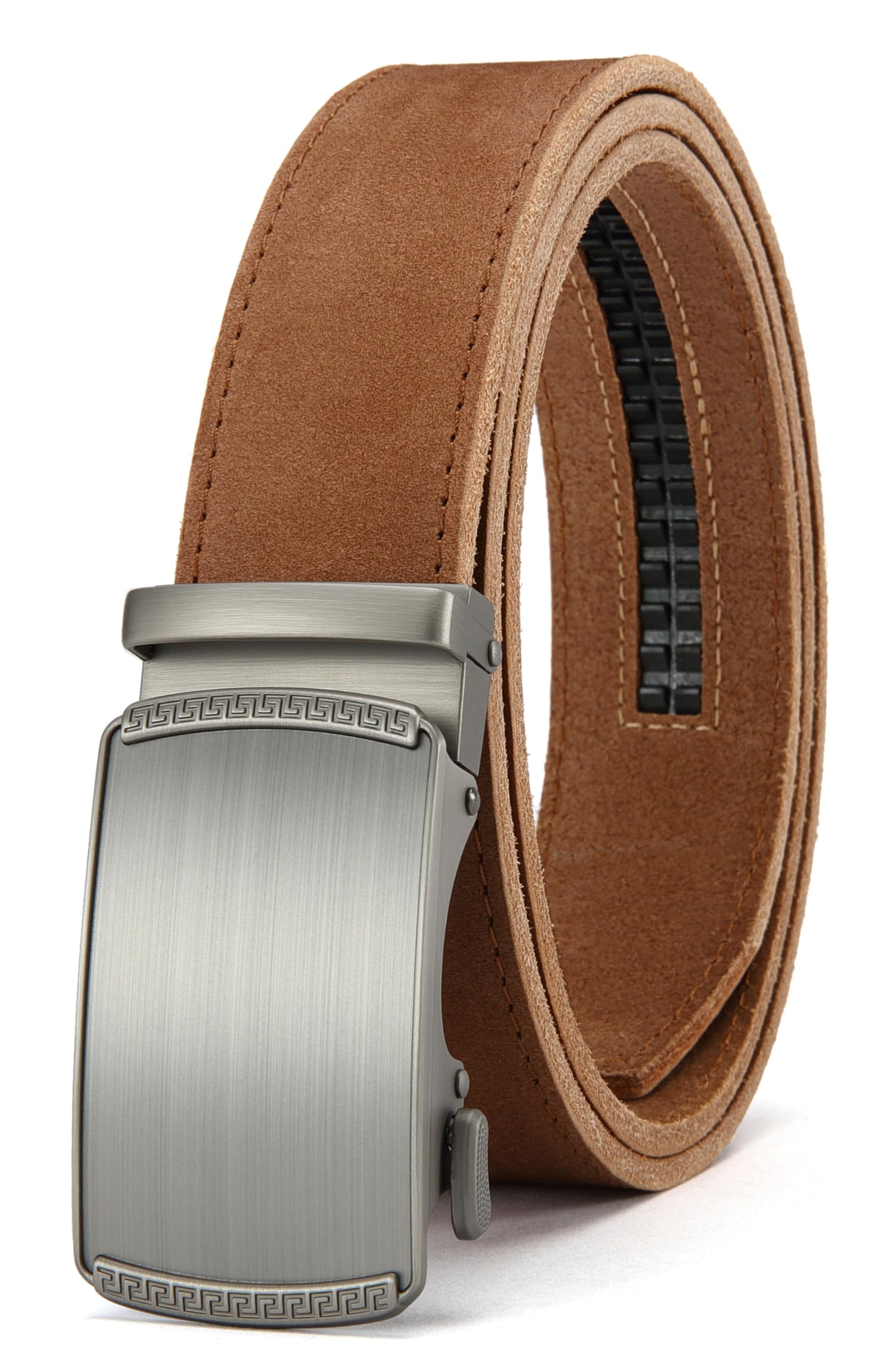CHAOREN Men's Leather Ratchet Belt - Customizable Fit (35mm) | Smooth Sliding, Precise Micro‑Adjust, Trim to Fit, Dress & Casual Wear, Gift Box