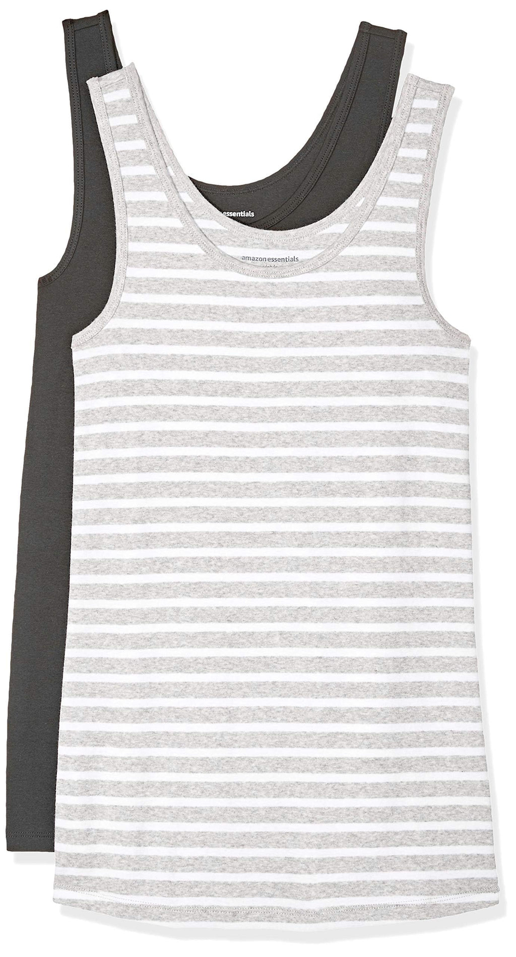 Amazon Essentials Women's Slim-Fit Ribbed Scoop Neck Tank Tops, Pack of 2