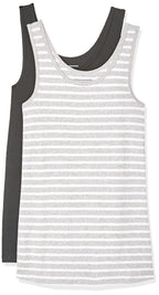Amazon Essentials Women's Slim-Fit Ribbed Scoop Neck Tank Tops, Pack of 2