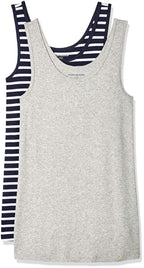 Amazon Essentials Women's Slim-Fit Ribbed Scoop Neck Tank Tops, Pack of 2